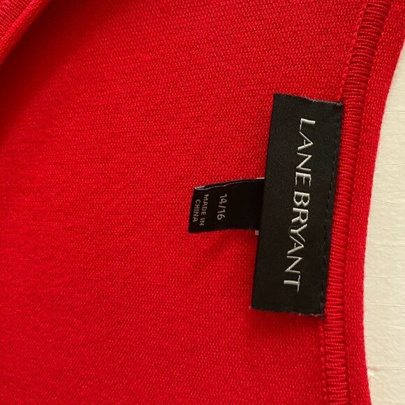 Lane Bryant Sweater Women's 14/16 Scoop Neck Red Holiday - Picture 3 of 5